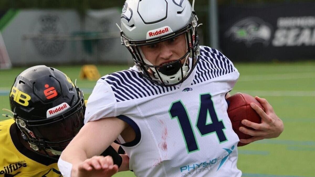 Joschua Eiers beim Spiel gegen die Ritterhude Badgers U19. Foto: Björn Rieke