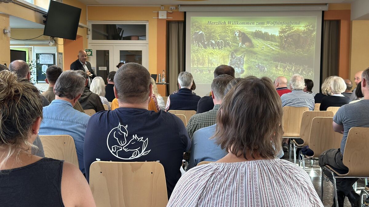 Die Reihe der Aula waren beim Wolfsinformationsabend in Altenwalde gut gefüllt. Foto: Reese-Winne