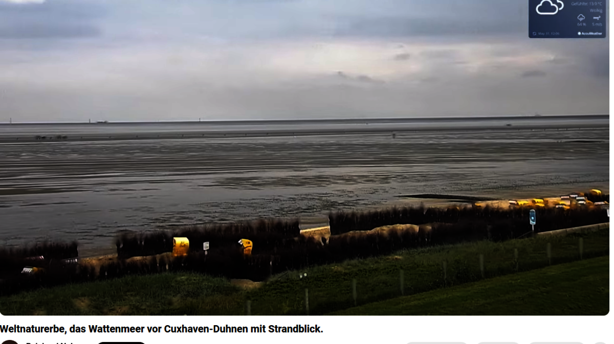 Ein Screenshot vom Livestream aus Cuxhaven-Duhnen.