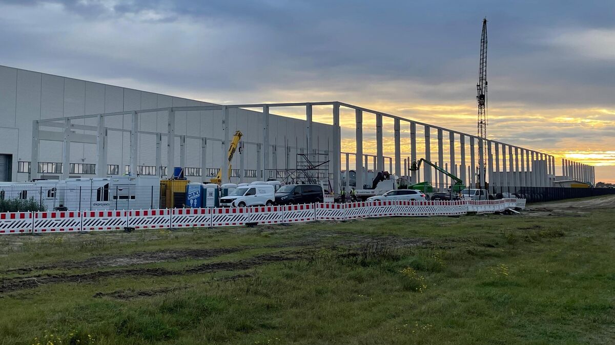 Im Cuxhavener Hafen wachsen mehrere neue Hallen in die Höhe. Auf den Baustellen sind inzwischen deutliche Fortschritte zu erkennen. Foto: Lütt