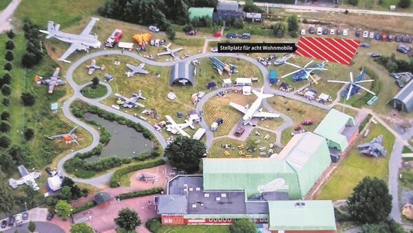 Camping zwischen Flugzeugen: Aeronauticum Nordholz bietet neuen Wohnmobil-Stellplatz