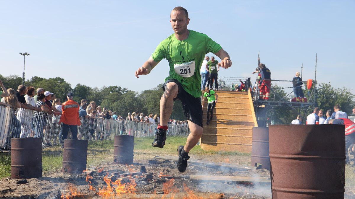 Es wird heiß beim Giants Run: Auch in diesem Jahr wartet ein Feuerhindernis auf die Teilnehmer. Foto: Unruh